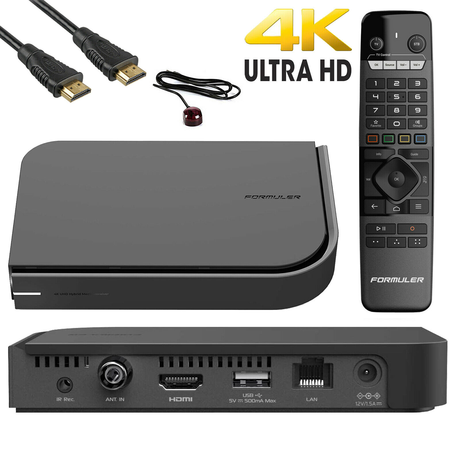 Formuler CC 4 K UHD IPTV Android 7 Lecteur avec tuner DVB-C/T2 H.265 2 Go  RAM 16 Go flash WiFi : : High-Tech